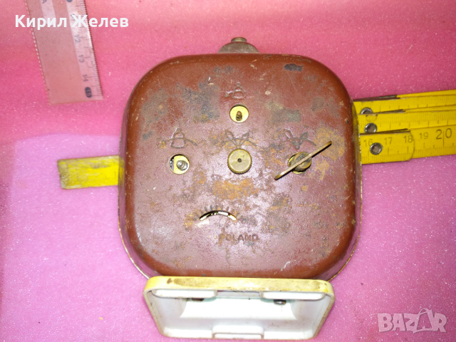 MERA-POLTIK Стар РЯДЪК ПОЛСКИ КОЛЕКЦИОНЕРСКИ МЕХАНИЧЕН БУДИЛНИК МЕРА-ПОЛТИК 26498, снимка 3 - Антикварни и старинни предмети - 44549131