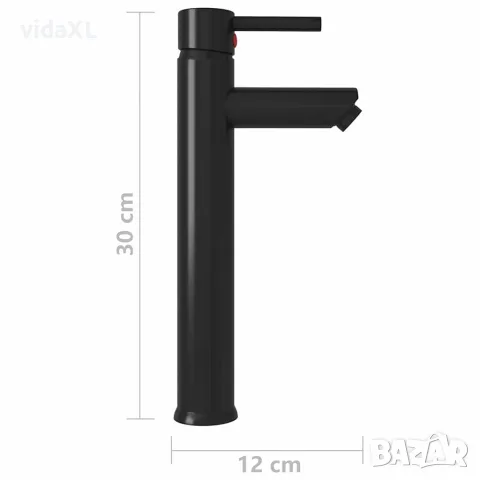 vidaXL Смесител за баня, черен, 12х30 см, снимка 5 - Смесители - 56146167