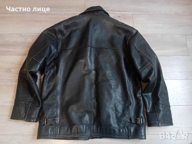 Черно кожено яке размер XL, снимка 2 - Якета - 52875504