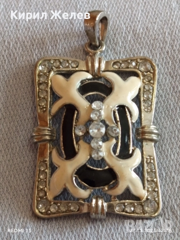 КРАСИВА ВИСУЛКА с ЕМАЙЛ и КРИСТАЛИ ИЗЯЩЕН МОДЕН АКСЕСОАР 43505