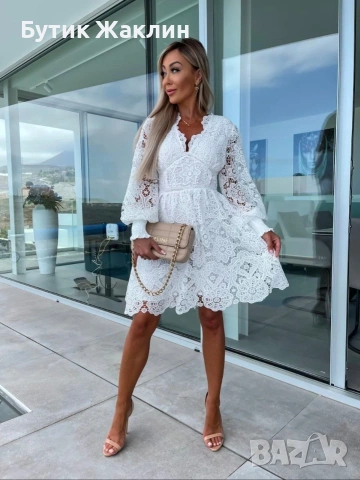 Дантелена рокля, снимка 2 - Рокли - 54035607