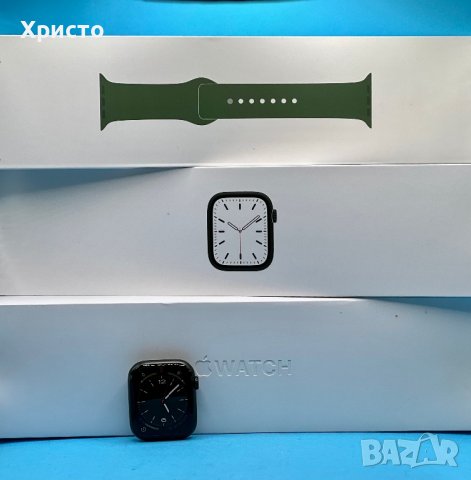ГАРАНЦИОНЕН!!! Apple Watch 7, GPS, Корпус Green Aluminium 45mm, Clover Sport Band