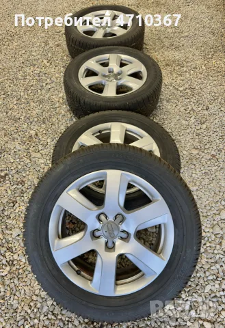 Оригинални 17 джанти от Audi 5x112 Et25, 7J с гуми 235/55 Dunlop