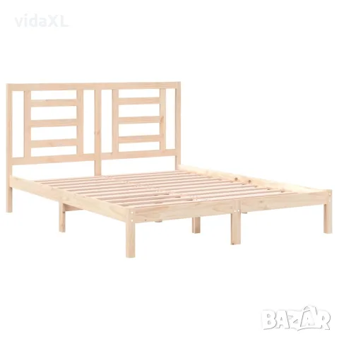 vidaXL Рамка за легло без матрак, 160x200 см, масивна чамова дървесина, снимка 4 - Спални и легла - 56146646