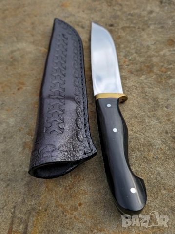 Ръчно изработен нож Черен Текстолит