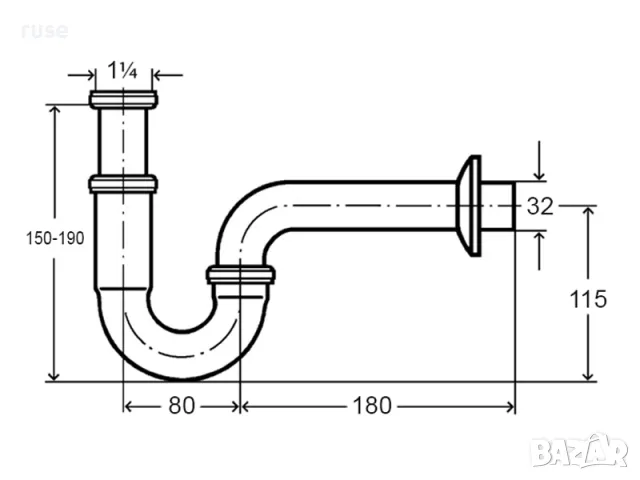 НОВИ! Тръбен сифон от неръждаема стомана хром, снимка 3 - Други стоки за дома - 48681239