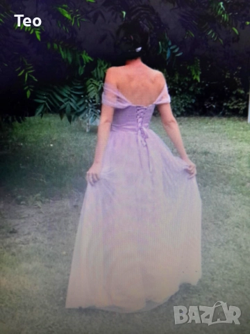 Официална дълга рокля, светло розово, тюл, снимка 17 - Рокли - 52931136