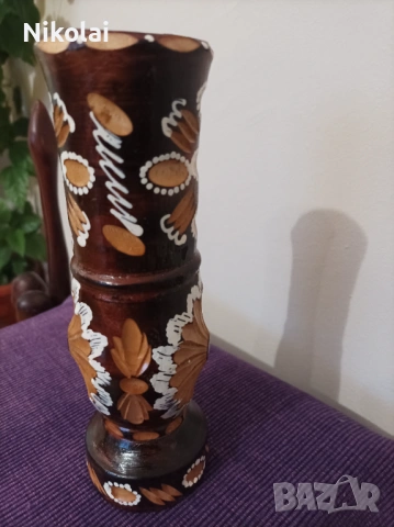 Дървена ваза, снимка 6 - Вази - 53223712