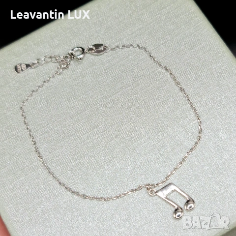 Сребърна гривна Нота, снимка 2 - Гривни - 53253024