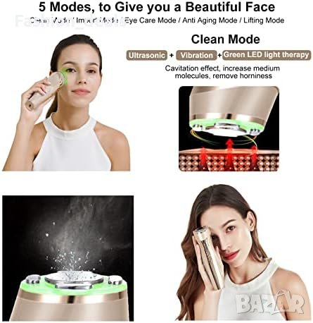 Нов MiSMON 5 в 1 Уред за Лице Ултразвук, Радиочестота, LED Терапия, снимка 5 - Други - 42717100