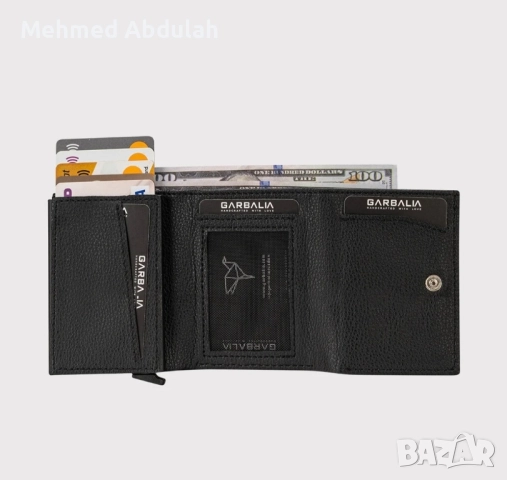 Черен портфейл с малтийски механизъм , снимка 8 - Портфейли, портмонета - 52488136