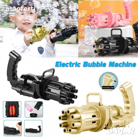 🫧 Автоматичен Пистолет за Сапунени Балони (Bubble Gun) с LED Светлини – Детска Играчка, снимка 3 - Други - 52552732