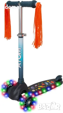 ATOM Eclipse Light-Up Детска тротинетка за бутане с регулируема височина на дръжката, за деца 3+ г.