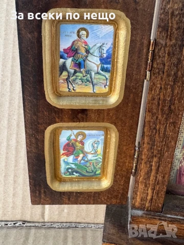 Триптих , Дърворезба, старинен домашен иконостас с кандило , икона, снимка 9 - Антикварни и старинни предмети - 51366708