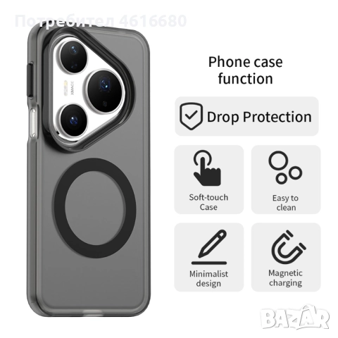 CandyCase MagSafe - Huawei Pura 80 Pro, Huawei Pura 80 Ultra - черен и бял