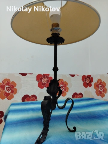 настолна лампа от ковано желязо , снимка 8 - Настолни лампи - 53144224