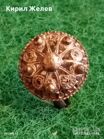 Възрожденски Болярски сребърен пръстен филигранна изработка 21700