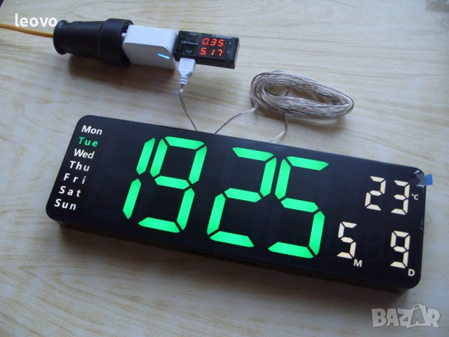 Голям електронен часовник DS-6629, с термометър и дата.  Дистанционно управление, снимка 11 - Стенни часовници - 42589111
