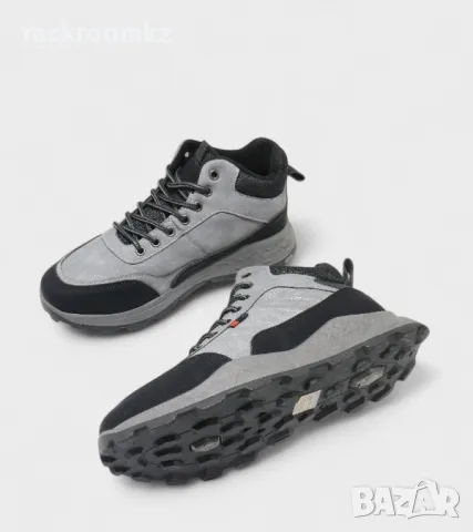 Спортни мъжки боти с връзки и цип в сив цвят M2425-2 Grey, снимка 3 - Мъжки боти - 48392418