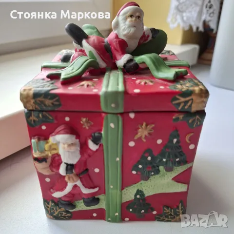 Коледна керамична кутия за подаръци, снимка 3 - Коледни подаръци - 55891386