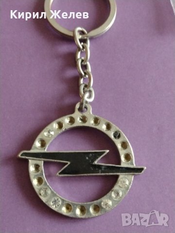Метален ключодържател с кристали марка автомобил ОПЕЛ черен емайл- 17825, снимка 2 - Други - 30969868