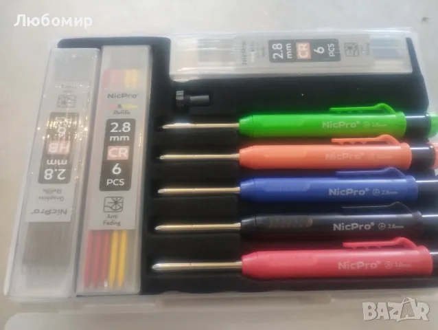 Nicpro 5 опаковки дърводелски молив с острилка, комплект механични моливи с 41 пълнителя

, снимка 2 - Други инструменти - 49241601