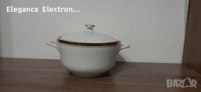 Български Порцеланов Супник със Златен кант , снимка 1
