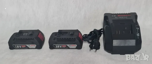 Комплект Зарядно Bosch AL 1820 CV + 2бр. Батерии Bosch 18V 2.0Ah Професионални