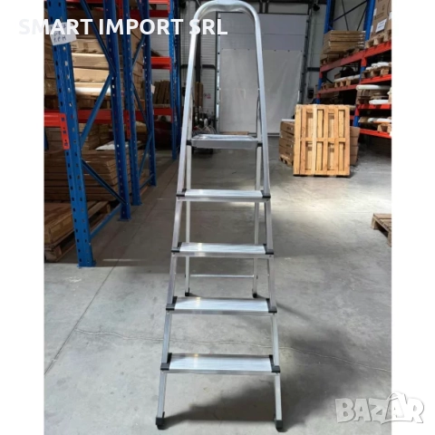 Алуминиева сгъваема KMH0105 стълба, 5 стъпала, снимка 2 - Железария - 52006574