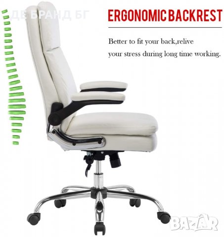Ергономичен офис стол с мека седалка и облегалка 3287-WT, снимка 8 - Столове - 35096388