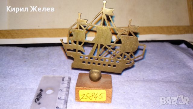 СТАР МЕСИНГОВ ПЛАТНОХОД КОРАБ за КОЛЕКЦИЯ ТЕМАТИЧНА МОРСКА АРТ ДЕКОРАЦИЯ 25845, снимка 4 - Декорация за дома - 38892127
