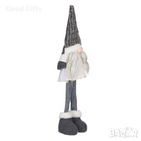 Коледен Гном, Сив със сплетена брада, 50см, снимка 2 - Декорация за дома - 42707156