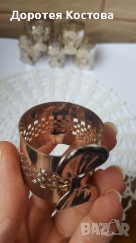 Красиви посребрени пръстени за салфетки от Англия , снимка 9 - Антикварни и старинни предмети - 39283945