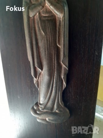 Богородица пано от чугун статуя икона статуетка масивна, снимка 3 - Антикварни и старинни предмети - 37145895
