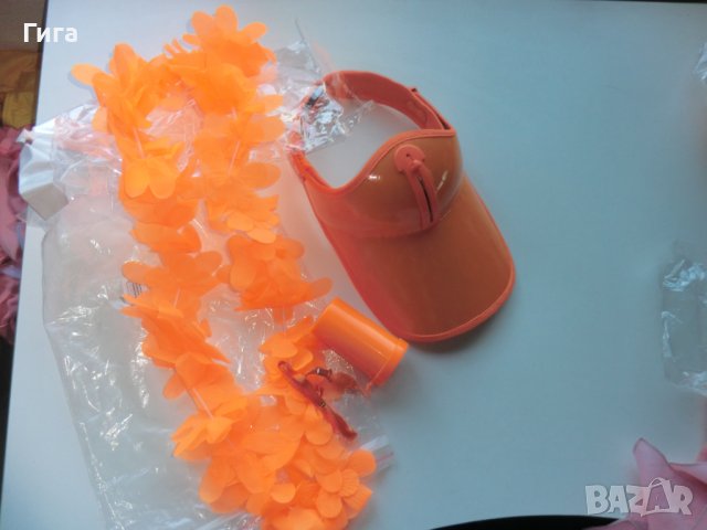 оранжев летен комплект, снимка 5 - Шапки, шалове и ръкавици - 37666707