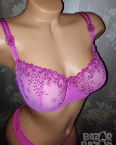 Simone Perele ,75 D- Перфектен френски сутиен с меки чашки с банел в розово, снимка 5 - Бельо - 47547096