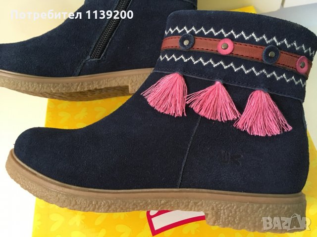 2 чифта нови детски френски ботуши боти пролет есен 30 номер оригинал набук естествена кожа с кутии, снимка 3 - Детски боти и ботуши - 34475142