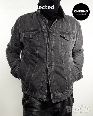 Дънково шерпа яке ZARA Sherpa Denim Trucker Jacket – Размер L•M – Отлично състояние, снимка 2 - Якета - 53135073