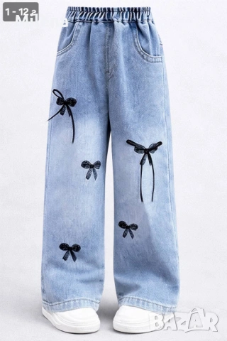 Детски дънки с панделки 