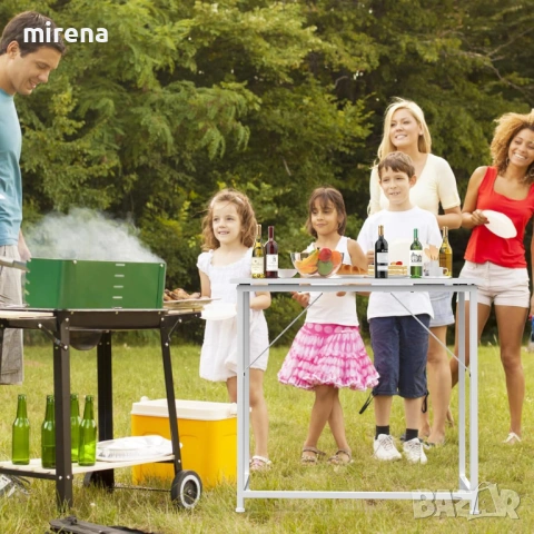 Сгъваема маса със стойка за монитор, бяла, компютърна 80 x 45 x 75 см,, снимка 7 - Бюра - 53358316