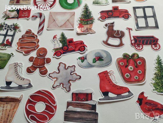Дизайнерски скрапбук стикери Весела Коледа 39 бр - V100, снимка 4 - Други - 42480200