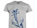 Нова детска сива тениска с трансферен печат Котва, Морска, снимка 2
