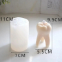 3D Голям зъб корен мъдрец силиконов молд форма цилиндър шоколад гипс свещ декор, снимка 3