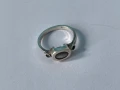 Сребърен пръстен с бял камък, проба 925 (8), снимка 4