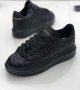 Дамски черни кецове  Alexander McQueen/брокат Br-Z67, снимка 2