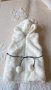 Детски бял пухкав елек с качулка и колан, кожухче без ръкави KC-fasion, снимка 1 - Детски якета и елеци - 30229386