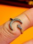 стар красив дамски сребърен пръстен с полумесецът и звездата, турски пръстен, османски пръс, снимка 1 - Пръстени - 36844849