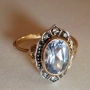 Сребърен пръстен с аквамарин и позлата., снимка 1