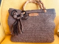 ръчно изплетена дамска чанта на една кука с хастар, снимка 6