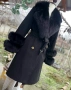 Палто Кашмир и естествен косъм , снимка 2